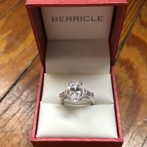 Berricle Oval CZ 3 stone ring, 3.23 CTW, size 5